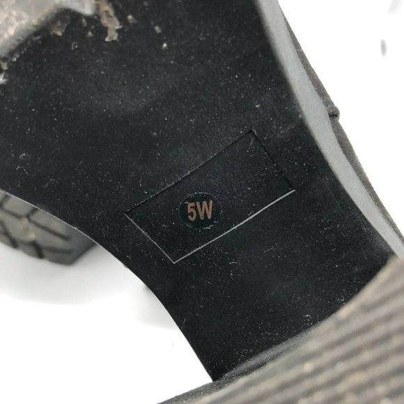 Asos Womens Ankle Chelsea Boots Block Heel Platform Faux Suede Black UK 5W US 7W - Picture 5 of 8